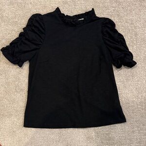 Elegant Black Ruffle Sleeve Top